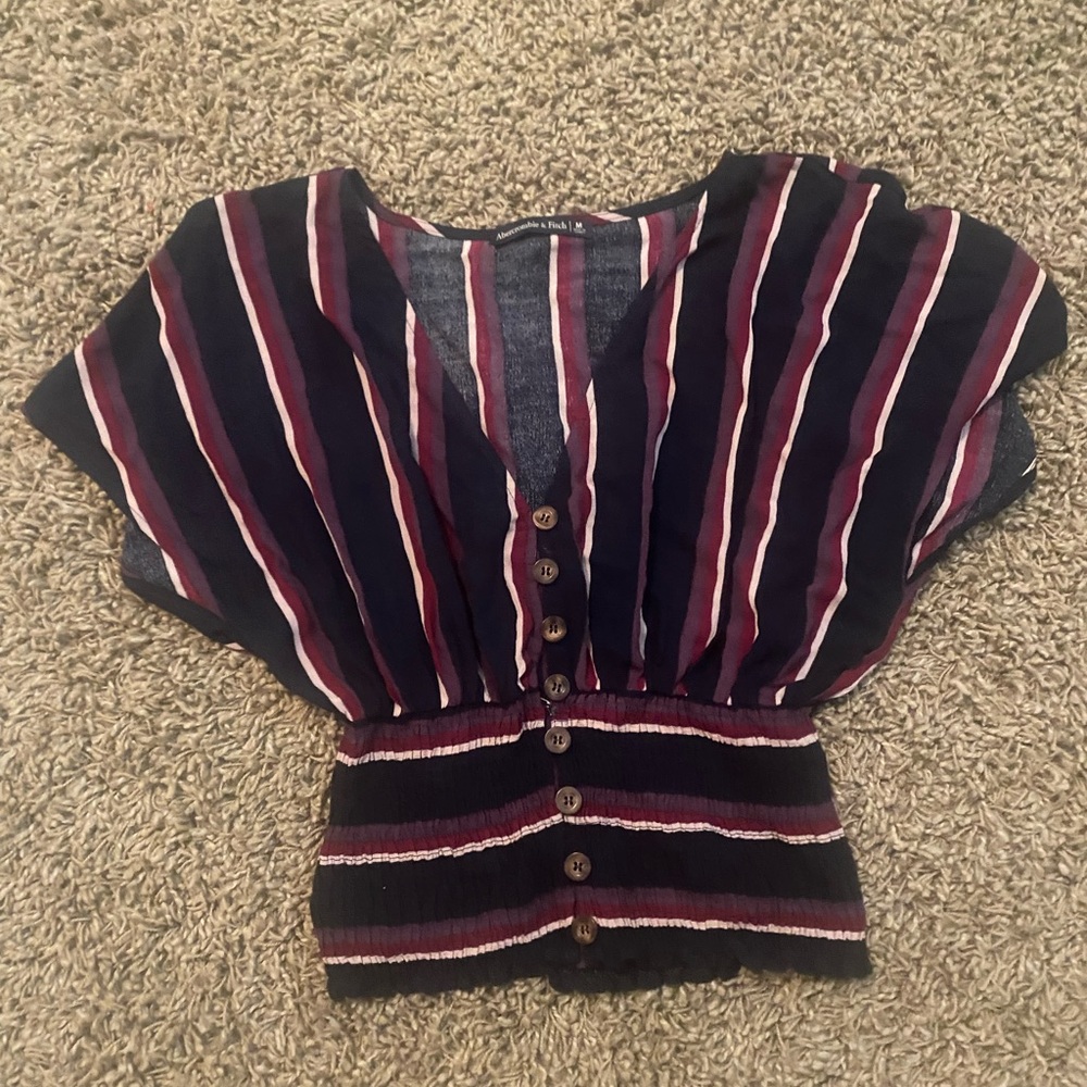 Abercrombie & Fitch Button Up Blouse Stripes size(M)